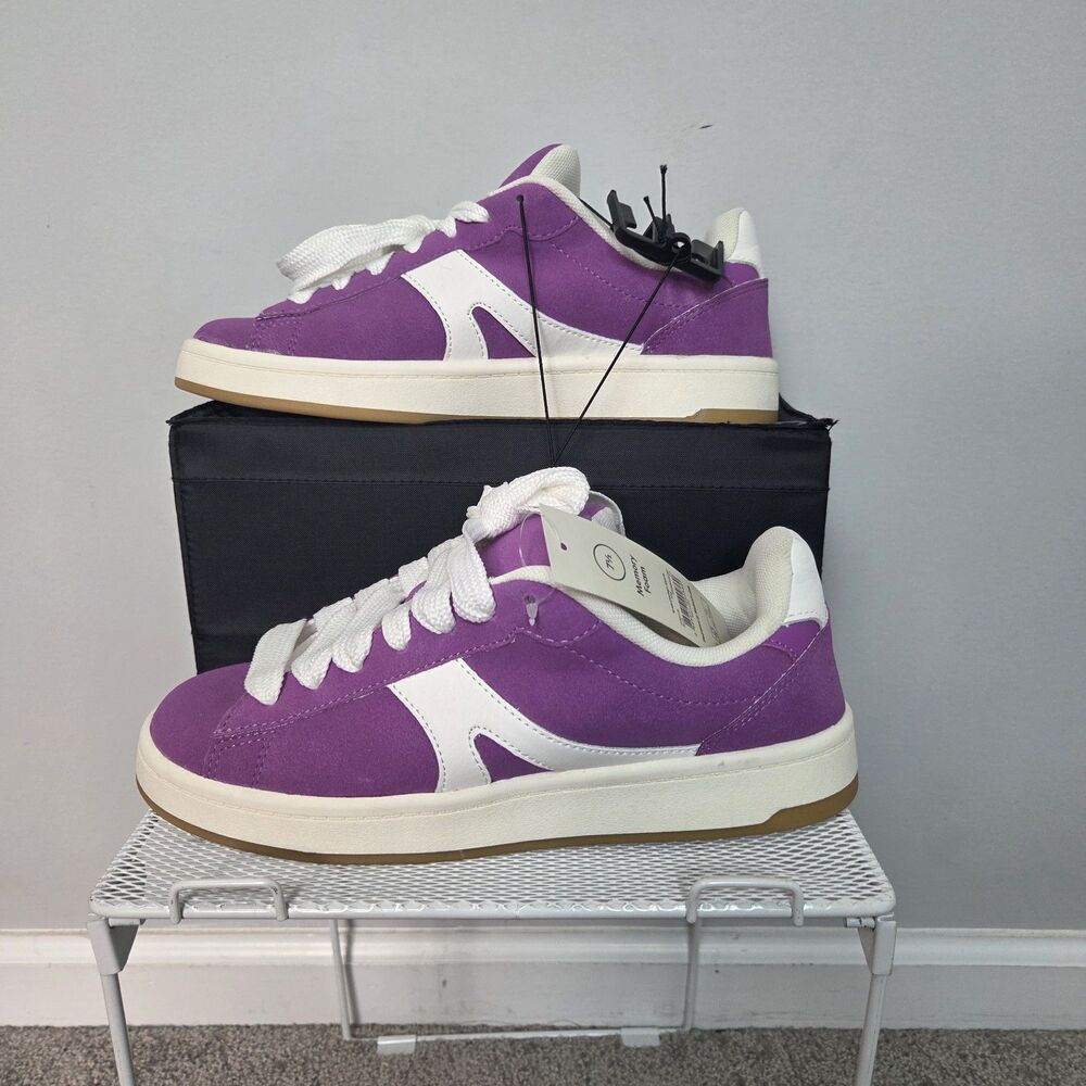 No Boundaries NB Chunky Skate Memory Foam Lace Up Purple White Athletic Sneaker